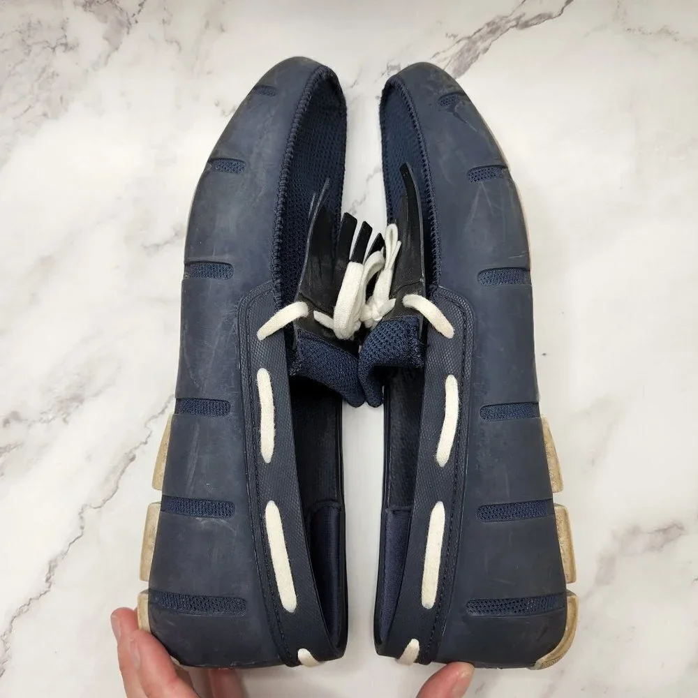 SWIMS Men's Lace Loafer Boat Shoes Navy Blue Mesh Trimmed Size 9